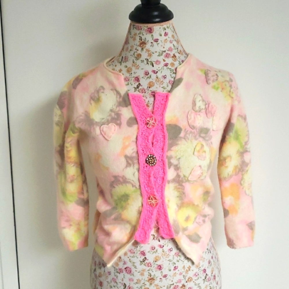 Vintage Free People floral cardigan